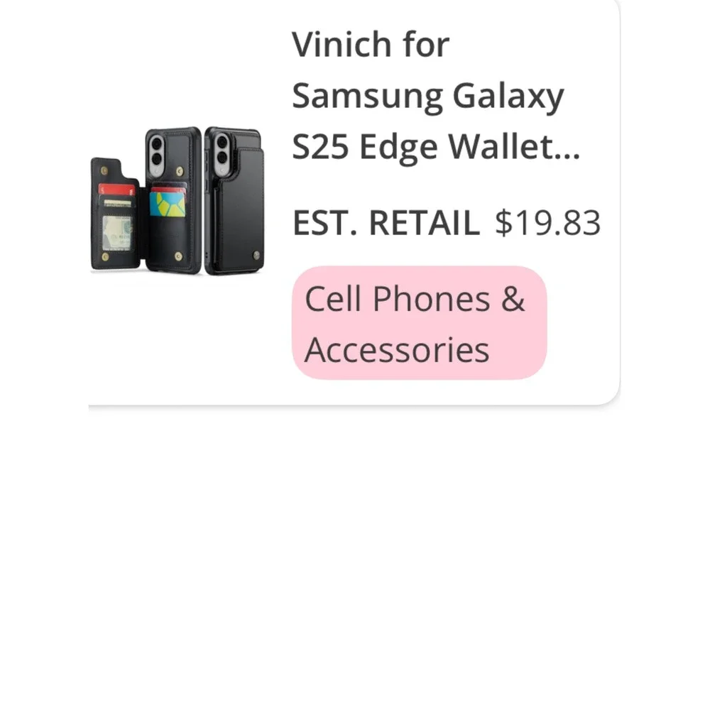 Vinich Samsung Galaxy S25 Edge Wallet Case Card Holder Kickstand Black‎